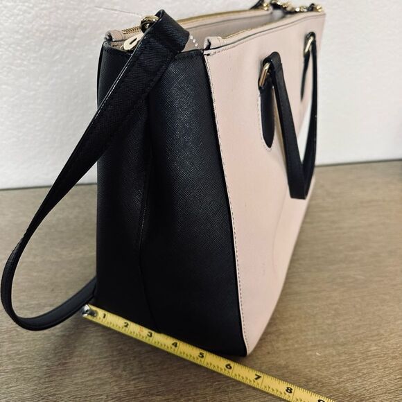 Kate Spade Black Pastel Color Block Leather Tote Shoulder Bag Purse - Picture 10 of 14